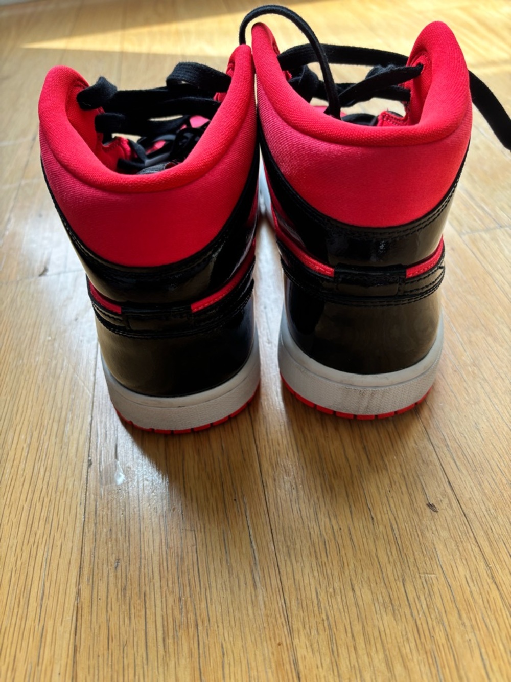 Air Jordan 1s, Infrared and Black High-Top Sneakers - Picture 8 of 9